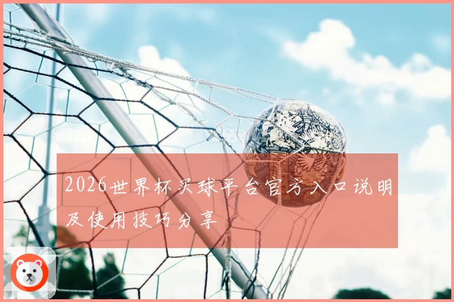 2026世界杯买球平台官方入口说明及使用技巧分享